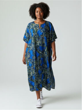 Pendeltons Vibrant Blue Paisley Kaftan Dress